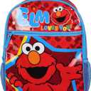 INTIMO Sesame Street Elmo Loves You Star Dual-Compartment Front Pocket Backpack Bag 16", Standard