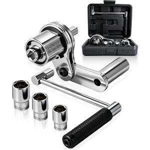 Torque Multiplier Wrench 1:16, Heavy Duty Lug Nut Remover Tool Set with 17mm 19mm 21mm Sockets, 1/2" Drive Labor Saving Tire Removal Tool for Tire Repair