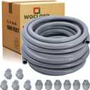 3/4 inch 100Ft Liquid-Tight Conduit Kit, Flexible Non Metallic Electrical Conduit, with 6 Straight and 5 Angle Fittings Included. 3/4" Dia