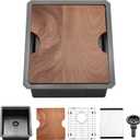 Black Undermount Bar Sink, 15 x 17 Inch Black Stainless Steel Undermount Kitchen Sink Single Bowl 16 Gauge Wet Bar Prep Basin