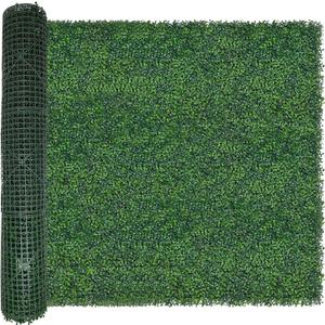 Artificial Boxwood Roll,48x120 in (40 sqft) UV-Anti Faux Ivy Boxwood Hedge Leaf Grass Wall for Patio Balcony Privacy, Garden, Backyard Greenery Wall Backdrop and Fence Decor