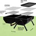 Tabletop Charcoal Grill, Portable Foldable Tabletop BBQ Grill with Dual Sided Griddle & Grill, Compact Folded Design, Thickened Body for Camping, Picnic & Outdoor Cooking
