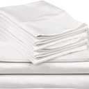 Mattress-Homes 6 Piece King Sheet Set, Hotel Luxury Collection, 100% Egyptian Cotton, 18 Inch Deep Pocket Fitted Sheet, Soft & Cool, Breathable Bedding with 4 Pillowcases in White Solid