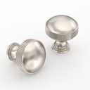 ROMATEE 10 Pack Brushed Satin Nickel knurled Cabinet Knobs 0.7 Inch(17mm) Single Hole Cabinet Handles Rectangle Dresser Knobs Drawer Knobs and Pulls for Bathroom Cabinets