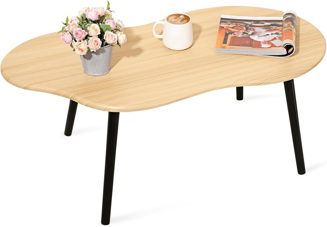 Small Coffee Table Cloud Coffee Table Modern Center Table Floor Table Walnut Irregular Coffee Tables Suitable for Living Room Small Spaces, 39.5" W x 20" D x 16.5" H