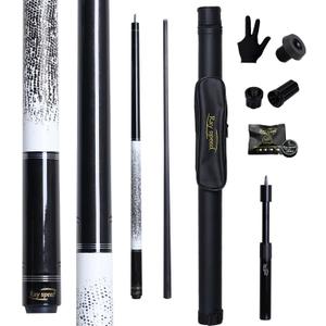 Carbon Fiber Pool Cue Stick 12.5mm Rainbow Tip Low Deflection Pool Stick with Uni-loc Pin Joint and Extension Pool Stick-20 oz (White)