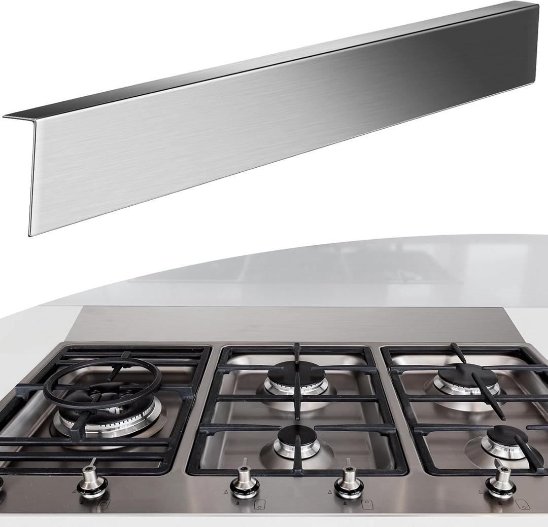 Blulu 304 Stainless Steel Universal Gap Filler - 36'' x 2.5'' x 1'' Stainless Steel Stove Gap Covers for Microwave/Oven/Range/Cooktop Kitchen Decor