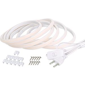COB LED Strip Lights Waterproof IP67 10M/32.8ft Cuttable LED Rope Lights AC 110V 120V Light Stip 320LEDs 3000K Super Bright Warm White with US Plug for Bedroom Ceiling Kitchen Cabinet Closet Mirror
