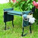 KVR Upgraded Garden Kneeler and Seat with Thicken & Widen Soft Kneeling Pad,Heavy Duty Foldable Gardener Stool with 2 Tool Pouches,Gardening Gifts for Women Mom Men Seniors