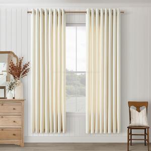 Cream Beige Bedroom Curtains 72 Inches Long Thick Linen Sheers Textured Neutral Boho Nursery Natural Linen Semi Sheer Drapes for Living Dining Room 72 Inch Length 2 Panels Set for Closet Cabin