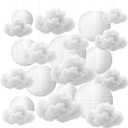 10 Pcs White Paper Lanterns with Fiber 3D Clouds Decorations for Ceiling Hanging DIY Clouds Ornament Round Paper Lanterns Lamp for Room,Birthday,Bridal,Home,Wedding Art Stage Party Supplies