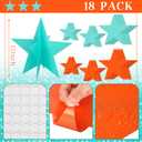 Sinload 45 Pcs 3D Glitter Star Decorations Back to School Work Stars Centerpiece 3 Sizes Standing Hanging Decor for School Centerpiece Starry Movie Night Themed Party Decor(Birthday,Multicolor)