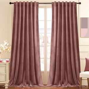 Nemia Blush Pink Velvet Curtains Thermal Insulated Blackout Curtain for Bedroom Window Living Room Darkening Luxury Vintage 108 Inches Long Heavy Drapes Panels Back Tab Set of 2 Nemia Blush Pink Velvet Curtains Thermal Insulated Blackout Curtain for Bedroom Window Living Room Darkening Luxury Vintage 108 Inches Long Heavy Drapes Panels Back Tab Set of 2