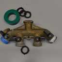 ATDAWN 4 Way Brass Hose Splitter, 3/4" Brass Hose Faucet Manifold, Garden Hose Adapter Connector