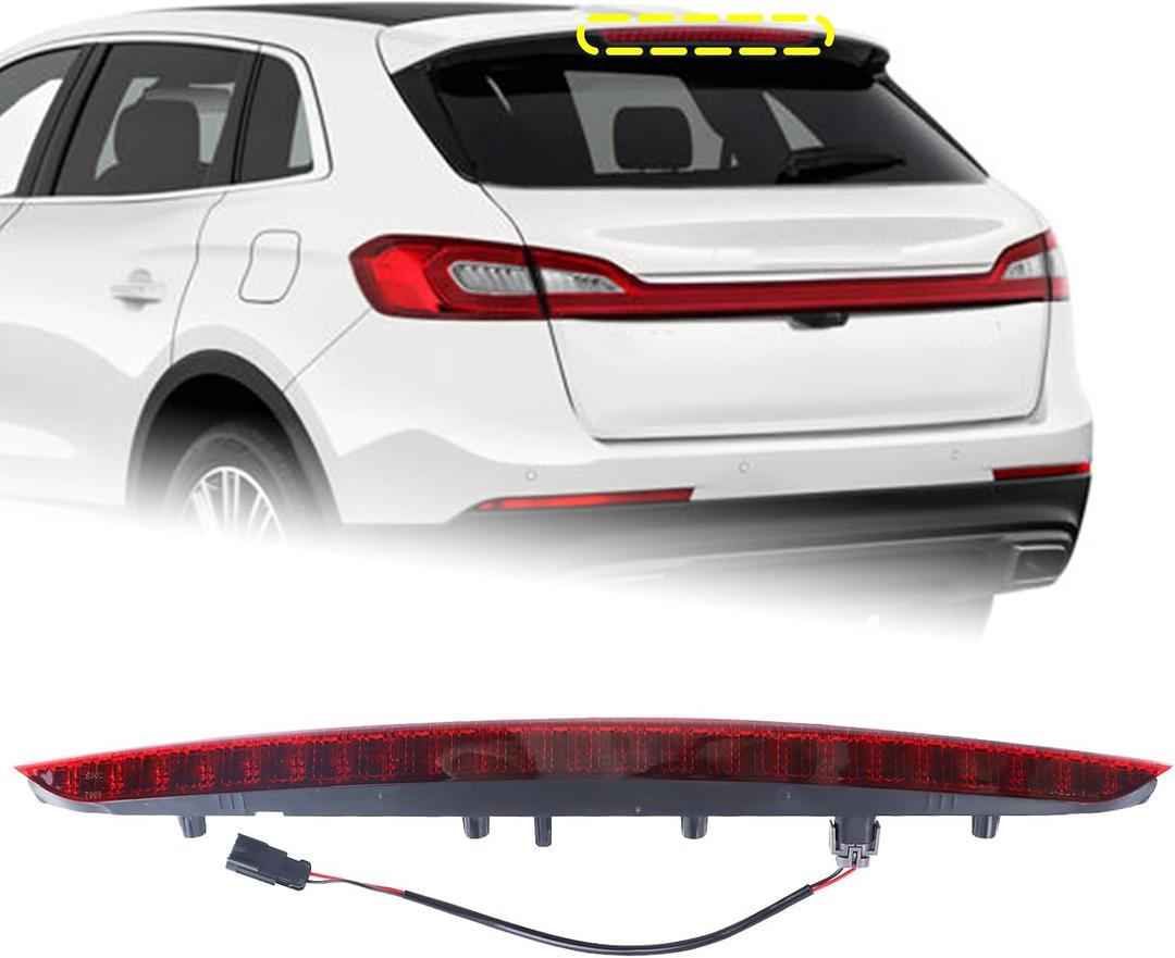 3rd Brake Lamp Compatible for 2016 2017 2018 Lincoln MKX LED Stop Light High Mount Third Brake Light With Bulbs and Harness FA1Z-13A613-AB FA1Z13A613AB