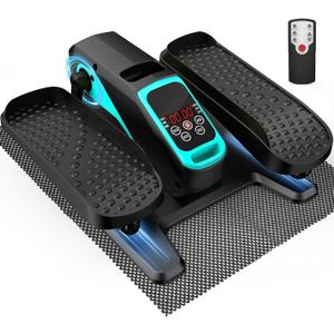 VIVURN-018 Under Desk Elliptical 12 Speed 5 Modes Mini Motorized Leg Exerciser While Sitting for Seniors As Seen on TV with Non-Slip Mat Quiet & Portable Electric Pedal Exerciser for Home and Office (Blue)