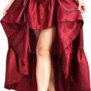 COSDREAMER Women's Steampunk Gothic High Low Skirt Victorian Bustle Skirt (Red, S)