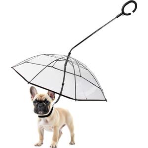 NAMSAN Clear Dog Umbrella for Small Dogs, Dog Umbrella Leash Keeps Dogs Dry in Rain Walking, Adjustable Leash, Self-Assembly (Gen-2)