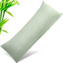 Body Cooling Pillow Cases Cover, Bamboo Rayon Green Body Pillowcases with Zipper Closure, Cool and Breathable Pillow Case for Hot Sleepers and Night Sweats, 20x54 inches