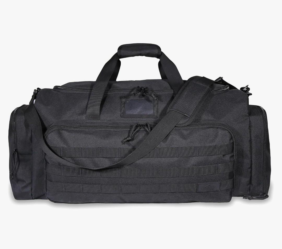 Super Quality 60L Large Duffel Travel Bag Luggage Foldable Bag Cargo Sport Gear Equipment Skiing Hardware Bag Heavy Duty& Durable(Black)