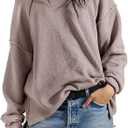 UNCLECAT Womens Oversized Sweater 2025 Fall Trendy Side Slit Crew Neck Long Sleeve Casual Tunic Sweaters, Size Small