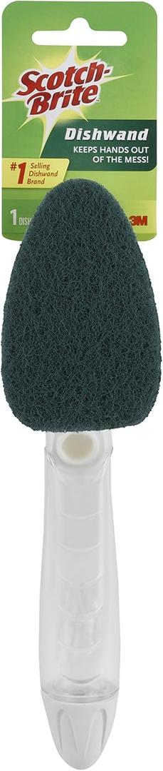 Scotch-Brite Soap-Dispensing Dishwand, 2.5 X 9.5, Yellow/Green, 4/Carton