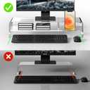 BEYGORM Acrylic Monitor Stand for Full Keyboard, 20" Wide 2-Tier Riser with Storage Shelf and Phone Holder, Desktop Organizer for Laptop, Printer, Screen (Clear)