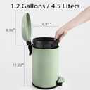TIPGO Small Trash Can with Lid Soft Close, 4.5 Liters / 1.2 Gallon Bathroom Garbage Can, Mini Step Trash Bin, Stainless Steel Wastebasket for Bathroom, Bedroom, Office (Green)