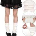 Fuzzy Leg Warmers Knitted Ruffle Leg Sleeves for Women 80s Party Yoga