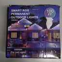 JOH Permanent Outdoor Lights, 100FT with RGB+IC Smart LED Outdoor Lights for House, App & Remote Control, DIY Scene Modes, IP67 Waterproof Christmas Light, Holiday, Party, Halloween Decorations (Black)