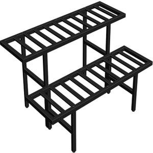 Plant Stand Indoor Outdoor, Heavy Duty Iron Pedestal Stands Metal Plant Stand for Indoor Outdoor, 2-Tier Sturdy Flower Stand Display Plant Shelf