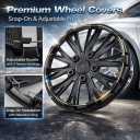 16 Inch Hubcaps with Adjustable Steel Retention Rings, Premium ABS Universal Fit, Set of 4 Wheel Covers (Gunmetal Grey)