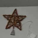 Christmas Tree Topper Farmhouse Christmas Decor Christmas Tree Decorations Rattan Natural Christmas Tree Star with 10 Warm LED Lights for Rustic Christmas Ornaments Holiday Seasonal Decoration 10 Inch