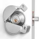 Deadbolt Security Guard with Keys, Block The Access to Keyhole/Thumb Turn, Disable Deadbolt Lock, Metal Protector Shield Lockout Device