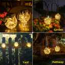 ROSHWEY Solar Lantern Gifts for Women, 2 Pack Hanging Garden Decor Lights Outdoor Waterproof with 30 LED for Halloween Christmas Easter Gift, L Size