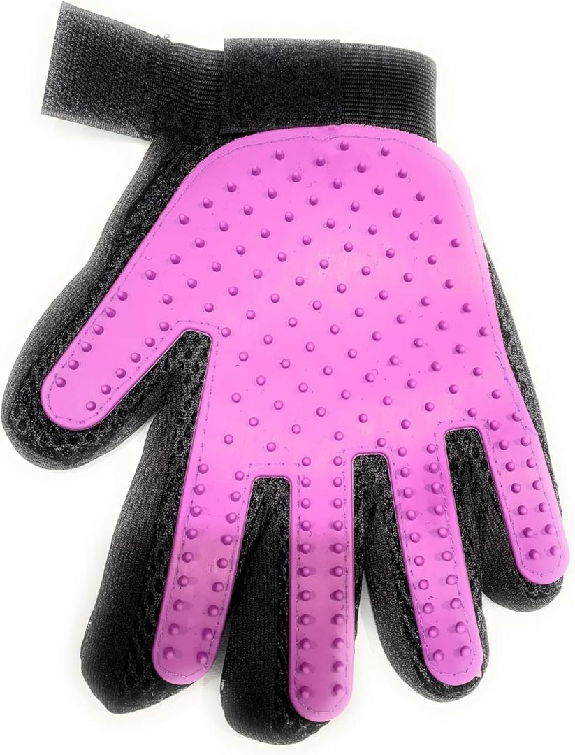 B.S.B Pet Grooming Glove, Silicone Massage Brush with Textured Surface. Pet Hair Remover. deshedding Brush for pet. Right arm only. Bathing Gloves for Your pet. One Size Fit All.