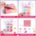Valentines Day Gifts for Kids: 24 Pack Unique 4-in-1 Blind Box Sets Valentines Gift Card with Mochi Squishy Toys, Mini Kawaii Little Items for Girls Boys Classroom School Exchange Prize Party Favors