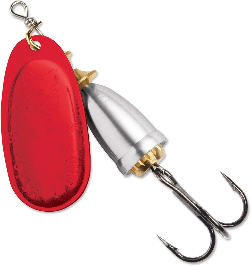 Blue Fox Classic Vibrax Spinner, 3/8-Ounce, Bleeding Silver 3Pcs