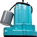 Little Giant 9EC-CIA-RF 115 Volt, 4/10 HP, 4200 GPH Automatic Cast Iron Sump/Effluent Pump with Piggyback Float Switch and 20-Ft. Cord, Blue, 509801