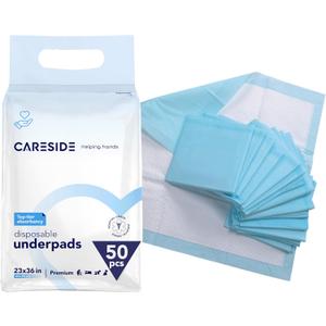 23x36 Chucks 50 Count, Max Absorbency Disposable Underpads & Adhesive Strips, Leakproof Quick Drying, Baby Changing, Puppy & Adults Bed Pads, Training Dog Pee Extra Large, XXL Incontinence