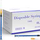 100Pack 1ml Disposable Luer Lock Lab Syringes with 25G 1Inch Needle,Individually Packed
