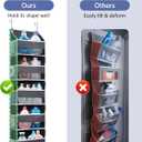 ULG 1 Pack Over Door Organizer with 5 Large and 10 Mesh Side Pockets, 44 lbs Weight Capacity Hanging Storage with Clear Window Kids Toys, Shoes, Diapers, Dark Grey, 5 Layers