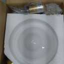 Bagood 8" Gold Schoolhouse Lights Fixture Schoolhouse Light Fixtures Ceiling Mid Century Lights Fixture Milk Glass Fixtures Semi Flush Mount Ceiling Light for Bathroom Kitchen (Bulb Incl.)