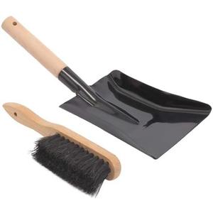 Coal Shovel and Hearth Brush Set Made of Natural Wood and Coco Bristles, Hearth Tidy Set, Fireplace Shovel and Brush, Fireplace Tool Set, Metal Brush Pan Set, Fireplace Tools, Firepit Tools