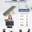 Dog Ramp for Sofa, Couch Foldable Wooden Pet Ramp with 4 Adjustable Heights, Anti-Slip Surface & Safety Support for Small Dogs, Senior Pets with Joint Pain Portable Pet Steps Stairs (S)