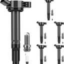 Autoexact Ignition Coil Pack and Iridium Spark Plugs Kit Fit for Toyota 2007-2016 Sienna Highlander Avalon Camry RAV4 4Runner Venza Lexus RX350 ES350 RX450h 3.5L 4.0L V6, Replaces UF487 6619 Set of 6