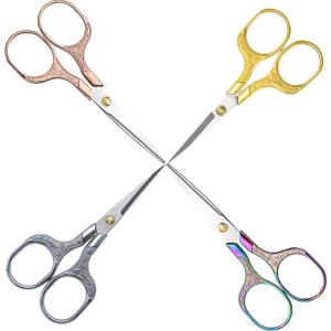 4 x Embroidery & Sewing Scissors 4-Pack, 5-Inch Sharp Pointed Stainless Steel for Detail Work, Crochet, DIY - Gifts for Crafters