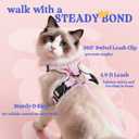 rabbitgoo Cat Harness and Leash for Walking, Escape Proof Soft Adjustable Vest Harnesses for Cats, Easy Control Breathable Reflective Strips Jacket, Purrty Pink, M