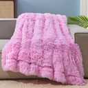 GONAAP Fuzzy Faux Fur Throw Blanket Twin Size Light Pink Super Soft Cozy Plush Fuzzy Shaggy Blanket for Couch Sofa Bed (Light Pink, Twin(60"x80"))
