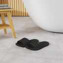 FUNKYMONKEY Womens Bathroom Shower Slippers Indoor Home Beach Non Slip Sandal (Black)